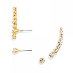 Baublebar Pave Ice Orb Ear Crawlers Earrings Set